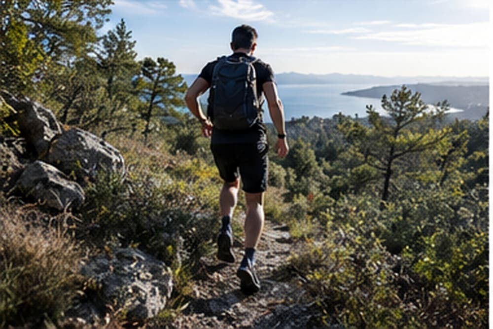 Personne pratiquant la course à pied en nature